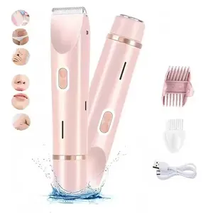 Women's Two-In-One Electric Bikini Trimmer and Body Razor, Rechargeable Design, Ideal Gift for Eyebrows, Arm Hair, Leg Hair, Armpit Care
