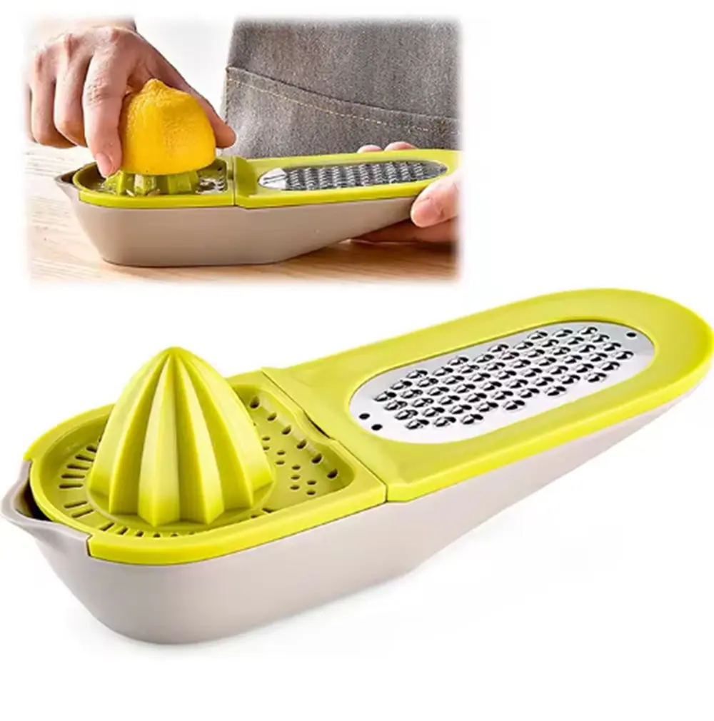 TIKA 3-in-1 Manual Citrus Juicer and Zester, Multifunction Lemon and Orange Hand Squeezer for Kitchen Use