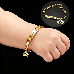 FF0054 New Store Opening||Custom Curved Bar Kids Bracelet| 10+ Charm Options Personalized Jewelry|Perfect for newborn gifts, birthdays, or christenings-engrave a child’s name to create a timeless memento.