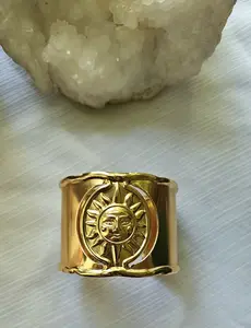 Radiant Sun Statement Cuff, Bohemian Jewelry for Women, Boho Cuff, Tarnish Free 