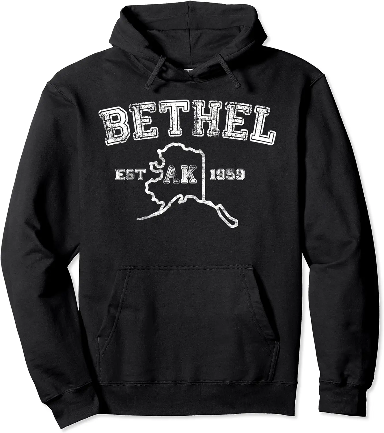 Bethel Alaska, Alaskan Eskimo Native Land Polar Bear Moose Pullover Hoodie - Gabriellef Shop 22B09KB862WR