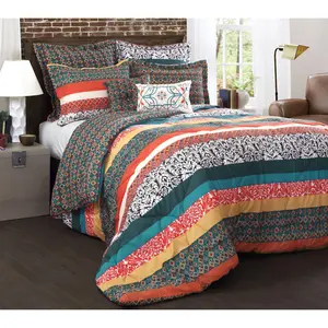 Boho Stripe 7-Piece King Comforter Set by LushDecor