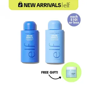 Never Thirsty Shampoo & Conditioner: Moisturize + Strengthen in One Set. Plus Free Cleansing Balm