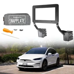 Tesla Model X SnapPlate Front License Plate Holder - Clean Minimal Design, Height Adjustable, Custom Fit for Tesla Model X, US Made - Car Accessories