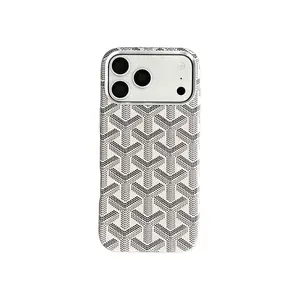 New leather magnetic phone case for iPhone 17/16 Pro Max with a velvet-lined interior, stylish and anti-drop phone protection cover