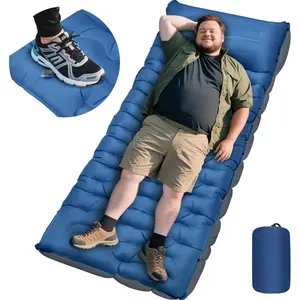 Ultralight Inflatable Camping Sleeping Pad, Extra Thick 6 Inch Camping Mat with Built-in Pillow & Foot Pump, Compact Portable for Hiking Backpacking Camping Travel Tent