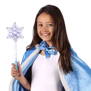 FlashingBlinkyLights Light Up Frozen Snowflake Wand 13.75" Long with Bright LED Snowflake Top & Blue Handle for Birthday Parties