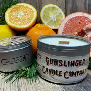 Citrus Fields Natural Soy Wax Candle with Crackling Wood Wick
