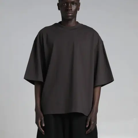 Shaka Men's 7.5 oz Max Heavyweight Premium Cotton Mock Neck T-Shirt - Oversized, Baggy, Drop Shoulder, Loose Short Sleeve Mens Clothing, Casual Fit, Simple Cut, Shrink-Resistant, Soft Streetwear All-Seasons Top