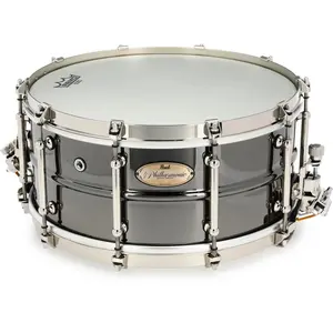 Pearl 14x6.5 Philharmonic Snare Drum Brass (1.5mm) with SR505 Triad Silent Strainer, Black Nickel (PHB1465/N)