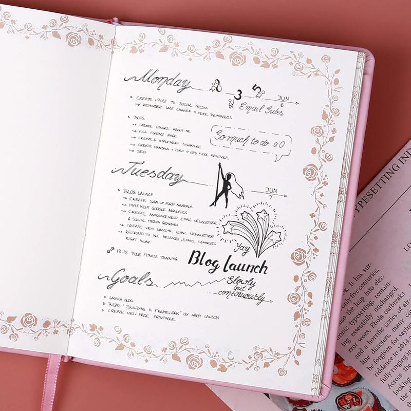 Valentine's Day Diary With Lock CAGIE A5 Vintage Lockable Refillable GIFT Box Leather Journal For Women & Men Writing Notebook For Office Travel Personal Use Green Yellow Pink Garden Ocean Adventure Series Lined Page Gift Bible Study College ruled