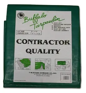 T.W. Evans Cordage G3060 30 ft. x 60 ft. Contractor Grade Poly Tarp in Black and Green