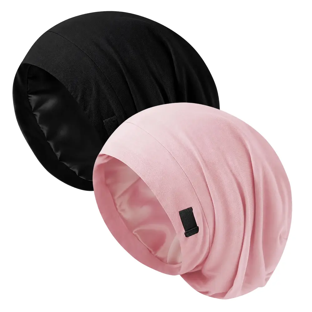 Pack Of 2 Anti-hair Loss, Non-slip, Multifunctional Silk Hair Caps- Soft, Breathable, Elastic Headband, Suitable for Dry and Wet Hair, Post-surgery Care, Unisex