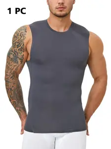 Men's Sleeveless Sporty Tank Top, Butterfly Mesh Design, Breathable Lightweight Fabric, Summer Gym Training Wear, Comfortable Fit