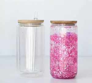 16oz Custom Acrylic Snow Globe Cups with Unique Design and 16 oz Capacity for Personal Use or Gifting