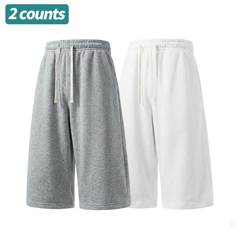 3-pack men’s casual athletic shorts, loose and versatile outdoor shorts, solid color with a simple drawstring design, suitable for everyday commuting and running.