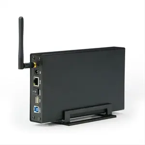 Portable 3.5inch HDD SSD Enclosure Portable USB3.0 Rj45 Ethernet NAS Network Streaming Server Storage for Case US Plug
