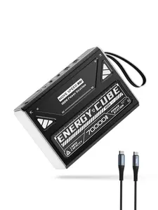 MOVE SPEED 2025 Upgrade Power Bank 70,000mAh 100W/22.5W, Support 4 Outputs Fast Charging, External Battery Bank with Digital Display, Lighting and SOS Mode, USB-C Battery Packs for Laptop,iPhone,Camping