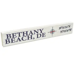 Jenny Gems Delaware Gifts, Bethany Beach Delaware Souvenirs, Bethany Beach Compass Coordinates Wooden Sign, Delaware Decor, Delaware Signs, Beach Decor, Made in USA