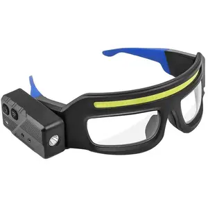 LED Headband Work Light with Safety Glasses, Rechargeable Mechanic Headlamp, Hands-Free Repair Light for Car Engine, Bright COB Strip Light for Auto Repair & Home Projects