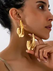 Women's Geometric Teardrop Statement Earrings, Elegant Design for Daily Wear, Ideal for Parties & Vacations, Trendy Jewelry Gift Idea
