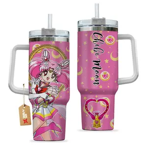 Sailor Moon Anime Custom 40oz Tumbler With Handle, Stylish & Customizable Tumbler, Perfect for Hot & Cold Beverages, Great Gift for Sailor Moon Fans & Anime Lovers, Exclusive Collection, A Must-Have Addition to Your Drinkware, Ideal for Any Occasion