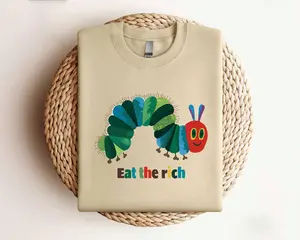 Eat The Rich Sweatshirt, Hungry Caterpillar Shirt ,Social Justice, Activist Hoodie Casual Collar