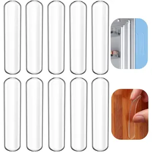 10pcs M Size Wall Bumpers Door Stoppers Furniture Anti-collision Silencing Bumper Pads for Refrigerator Entrance Cabinet Doors Toilet Covers Table Corners 6.3*1cm
