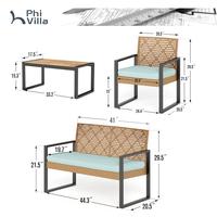 Yellow Rattan & Mint Green Cushion 