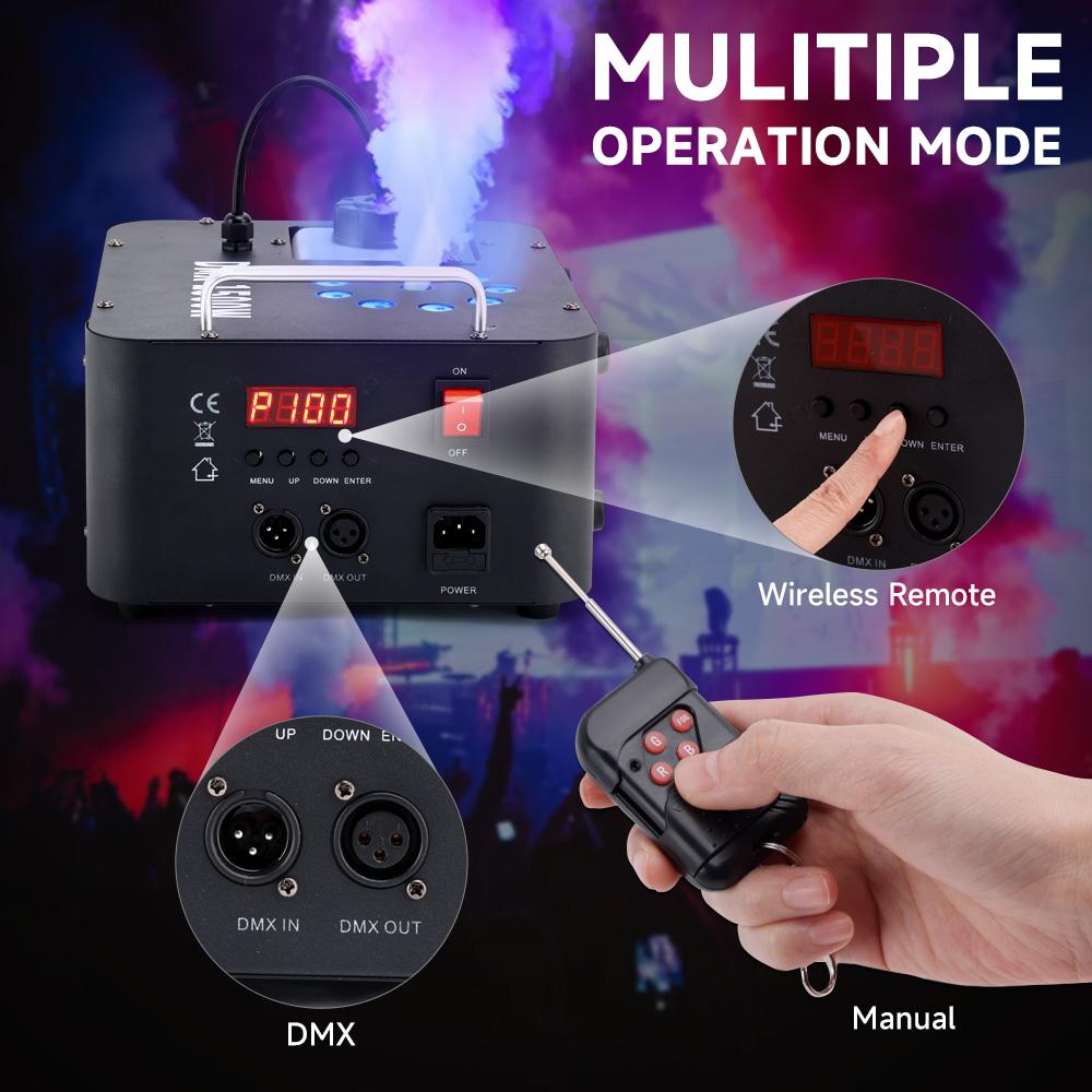 1500W/900W/400W RGB Automatic LED Color Fog Machine Stage Light Fogger Spray Smoke Effect for Home Party DJ Clubs