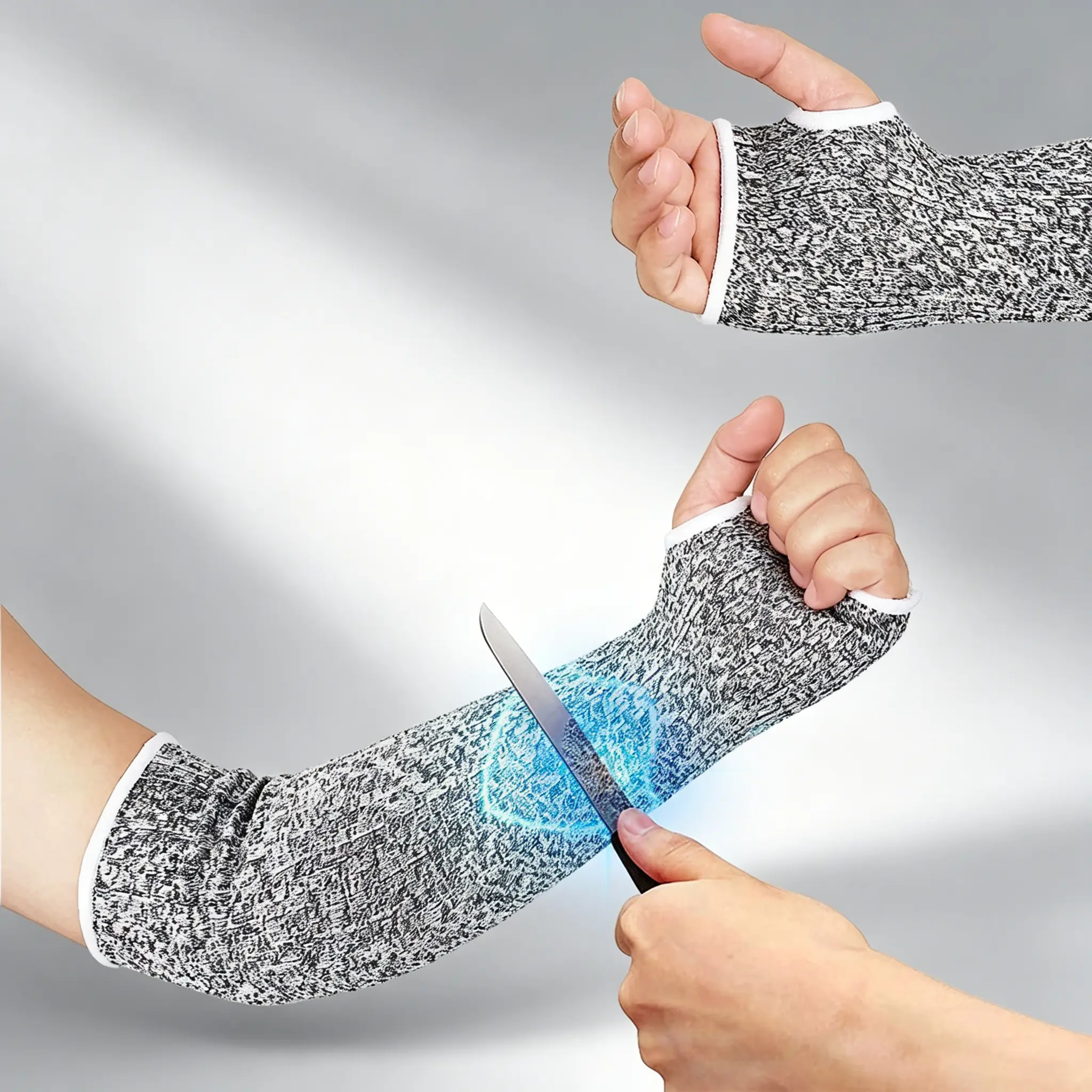 Grade 5 HPPE Arm Sleeves for Construction Site Glass Handling, Built for Abrasion, Tear and Cut Protection