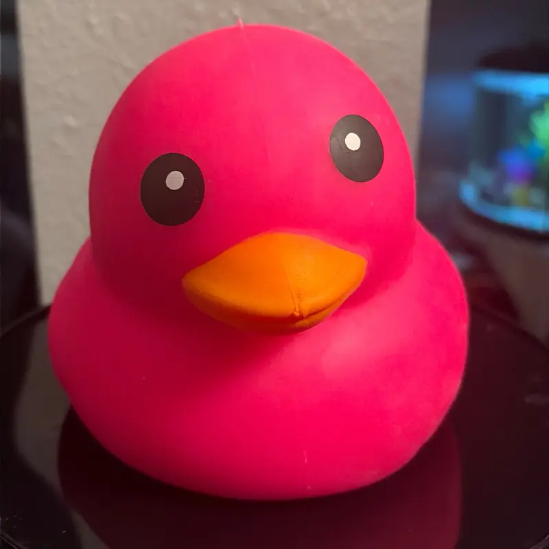 Hot Pink Squishy Laffy Quacks Duck - Classic Stress Relief Toy, Anxiety Relief Product, Emotional Management Aid, Imaginative Play Sensory Calming Tool for Kids