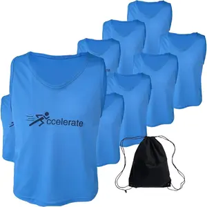 Practice Jersey, Scrimmage Vest, Pinnies for Soccer, Basketball, Football, Hockey-12 Pack