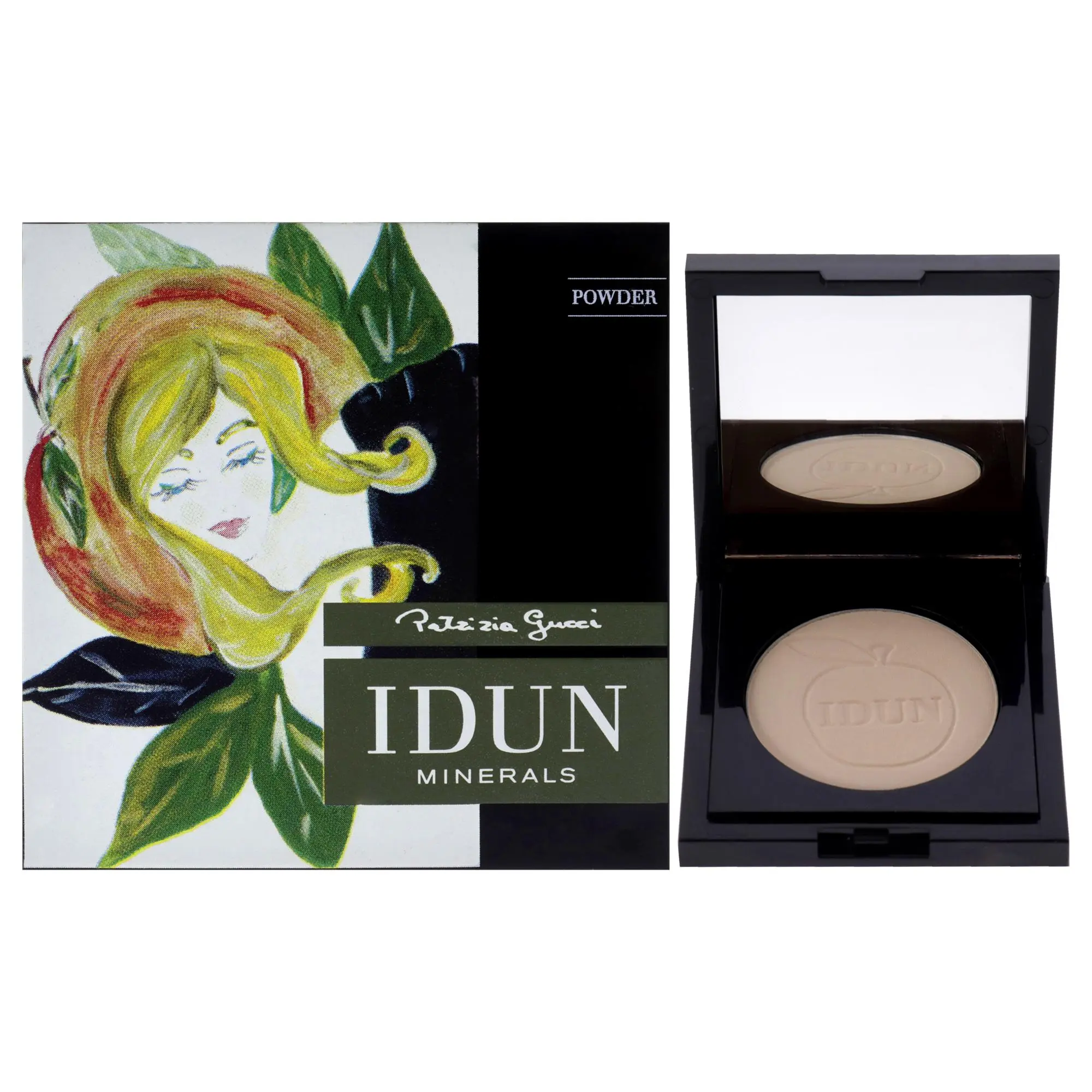Idun Minerals Women's Matt Mineral Makeup Powder - 521 Tuva, Compact with Artistic Design Lid, On-the-Go 0.12oz Mattifying Makeup Product