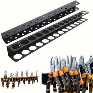 Metal Tool Rack, Space Saving Screwdriver and Pliers Holder, Wall Mounted Floating Storage Shelf, Garage and Workshop Organizer, Tool Storage Organiser