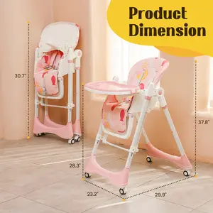 8-in-1 Adjustable High Chair,Upgrate High Chair & Cradle For Children's,Rocking chair with Removable 3-Position Adjustable Tray,Stability Structure & 3-Point Safety Harness,Dining Room Furniture Toddler Floor Seat,Gaming Chair,Vanity Chair,