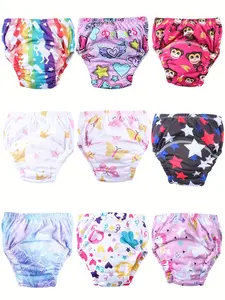 9-Piece Baby Boy & Girl Reusable Diaper Training Pants, Soft Comfortable Fabric, Washable Potty Training Pants, Toddler Gift Set