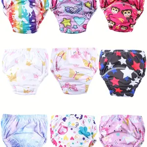 9-Piece Baby Boy & Girl Reusable Diaper Training Pants, Soft Comfortable Fabric, Washable Potty Training Pants, Toddler Gift Set