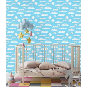 Cute Clouds Pattern Wallpaper