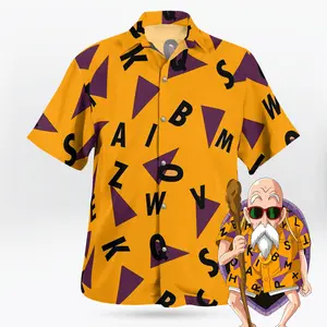 Summer Anime Vibes for Men & Fans, aloha shirt, MasterRoshi Pattern Dragon Ball Z Button Up Hawaiian Shirt #fashion #tiktokshop #DBZ  #aloha #anime