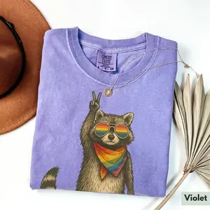 Comfort Colors Raccoon Pride LGBT Shirt, Raccoon Pride Flag Shirt, Pride Shirt, Funny LGBT Tee, LGBTQ Support, Equality, Pride Month Gift