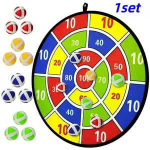 1 Set/12 Sticky Balls + Foldable Dart Board, Indoor Outdoor Entertainment, Parent-Child Interaction, Birthday Gift, Party Games