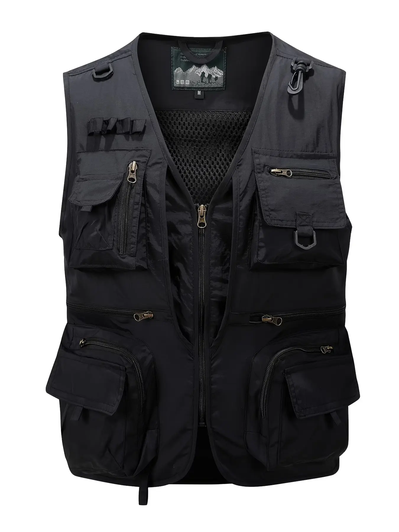 Summer Outdoor Multi-Pocket Fishing Vest, Men's Casual Loose-Fitting Zippered Pockets, Hiking Camping Photography Outerwear Gilet Waistcoat