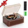 Gueray Aesthetic Button-Operated Portable Bluetooth CD Player Speaker - 3600mAh Rechargeable, Bluetooth Transmitter, FM Radio, Remote Control, USB Flash, 3.5mm AUX/Headphone Jack, Adapter, CD Format Retro Digital Audio Stereo for Home Use