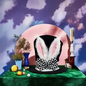 1Pc party talent new favorite! Super comfortable velvet rabbit ear high hat, popular Easter decoration, rabbit ear hat carnival party artifact, the focus of the party