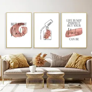 Nail Salon, Makeup Fashion, Wall Art, Canvas Painting, Cosmetics Posters Beauty Shop, Living Room, Decor Pictures, Nail Art, Perfect Nails Poster ( PRODUCT DOES NOT INCLUDE FRAME )