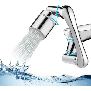 1080° Swivel Faucet Extender, 360° Swivel Robotic Arm Faucet Aerator, 2 Mode Splash Water Filter Extension, Multifunctional Universal Model Sink Faucet Adapter for Kitchen/Bathroom Sink