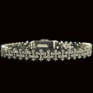 8.5MM VVS Eternity Cross Bracelet