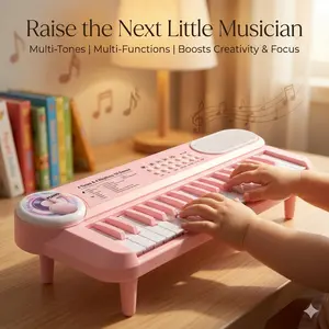 37-Key Keyboard Piano for Beginners with Built-in Speaker & Microphone Portable Educational Toy Ideal Gift for Kids Musical Learning Tool