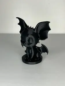 Cute Bat Figurine | Gothic Decor | Mini Fantasy Creature | Halloween Desk Buddy | 3D Printed